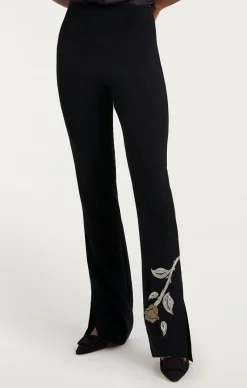 Cinq à Sept Rose Embellished Eva Pant Black Discount