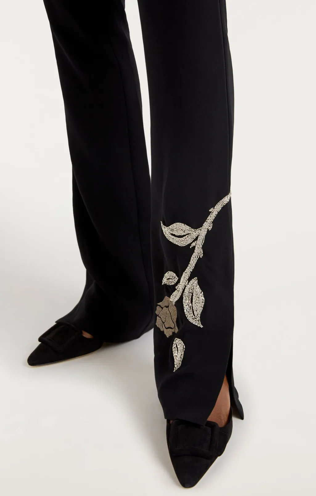 Cinq à Sept Rose Embellished Eva Pant Black Discount