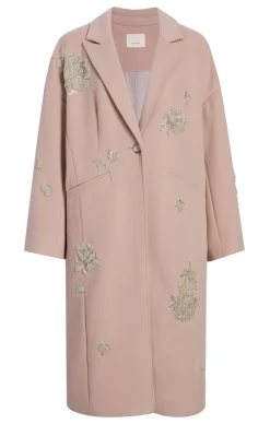 Cinq à Sept Rose Embellished Gravis Coat Oyster Discount