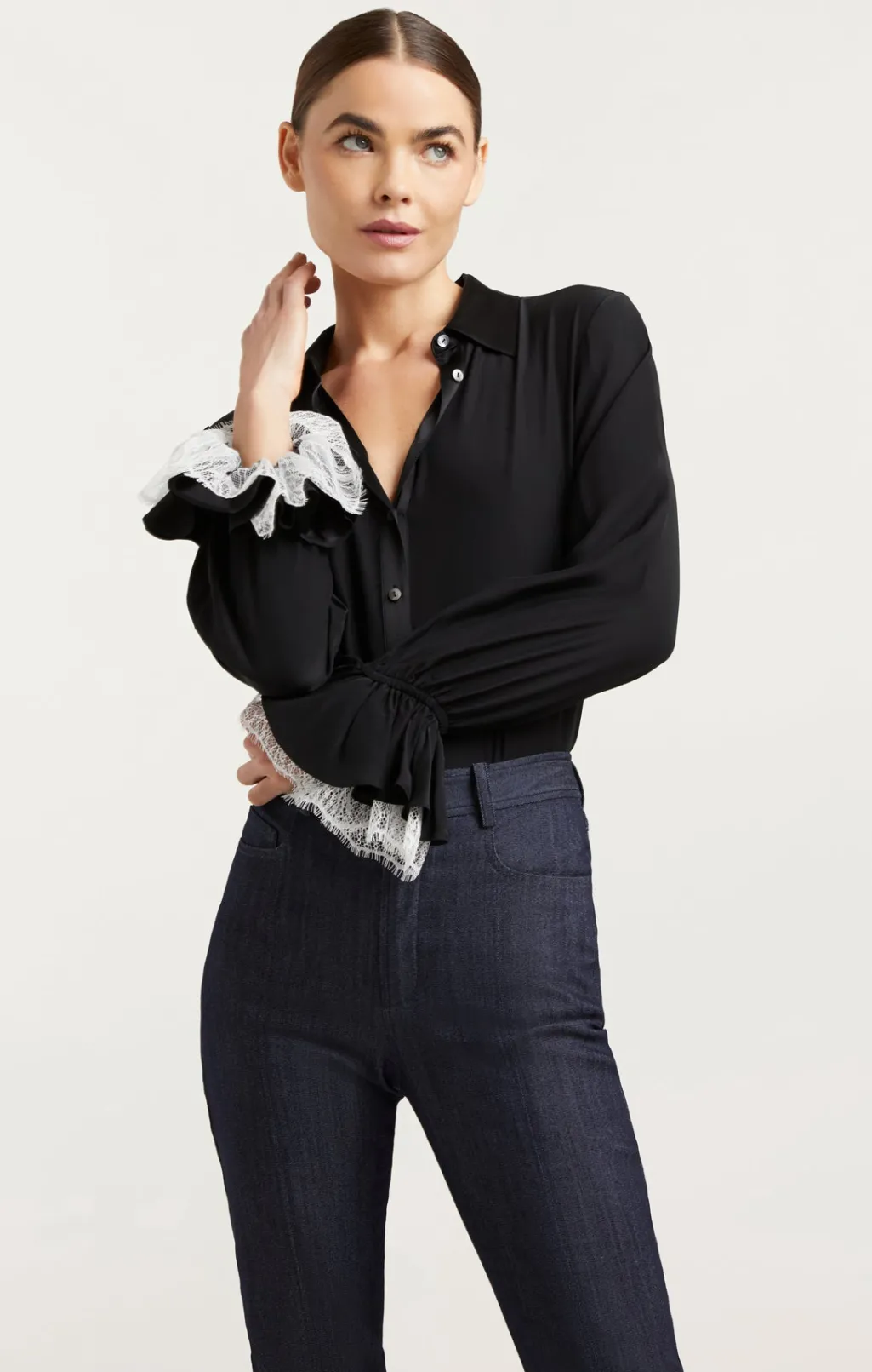 Cinq à Sept Roxie Top Black/ivory Outlet