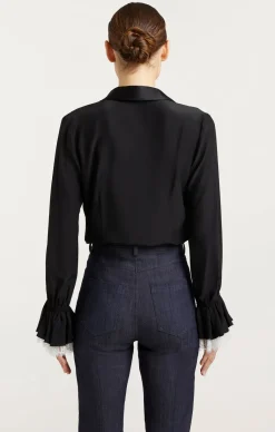 Cinq à Sept Roxie Top Black/ivory Outlet