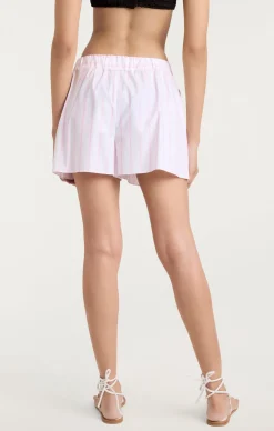 Cinq à Sept Sammy Stripe Jacques Short White/Bubblegum Hot