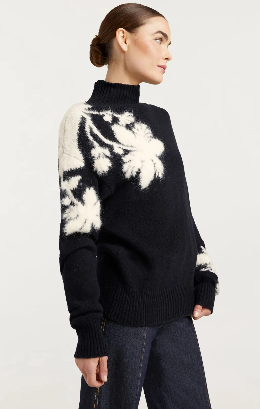 Cinq à Sept Sarah Turtleneck Pullover Black/ivory New