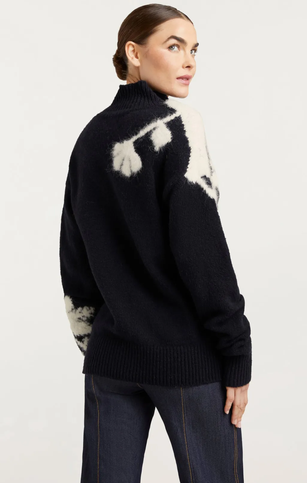 Cinq à Sept Sarah Turtleneck Pullover Black/ivory New