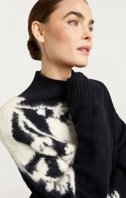 Cinq à Sept Sarah Turtleneck Pullover Black/ivory New