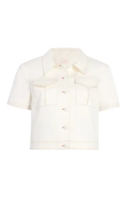 Cinq à Sept Sateen Coco Jacket White