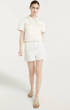Cinq à Sept Sateen Coco Jacket White