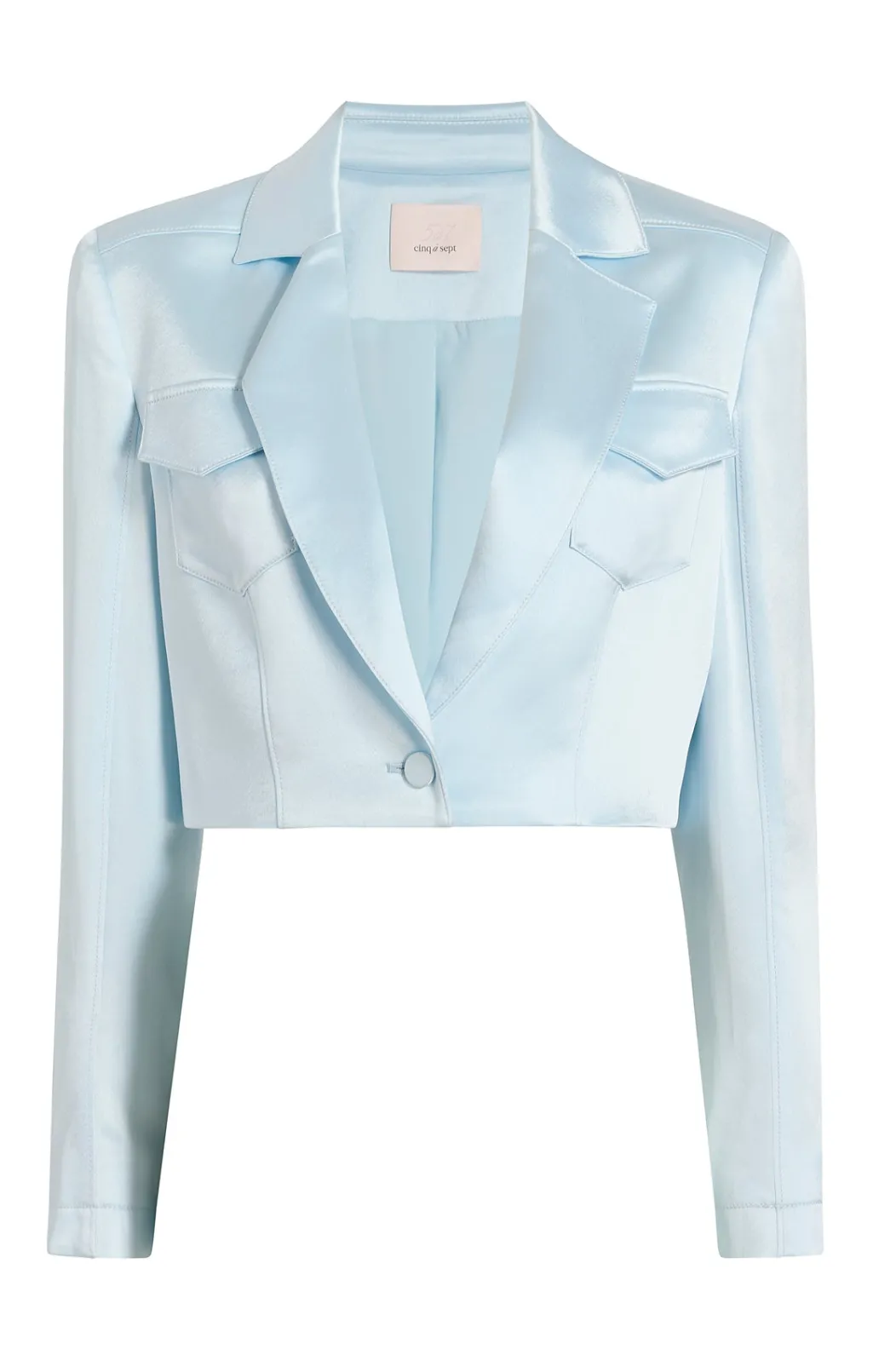 Cinq à Sept Satin Ida Jacket GlacialBlue New