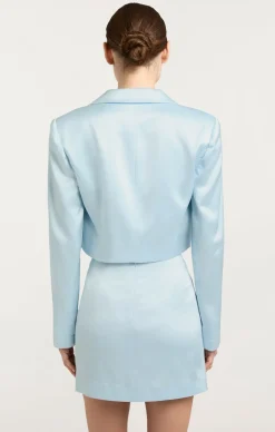 Cinq à Sept Satin Ida Jacket GlacialBlue New