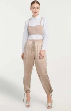 Cinq à Sept Satin Nitsan Parachute Pant Oyster Online