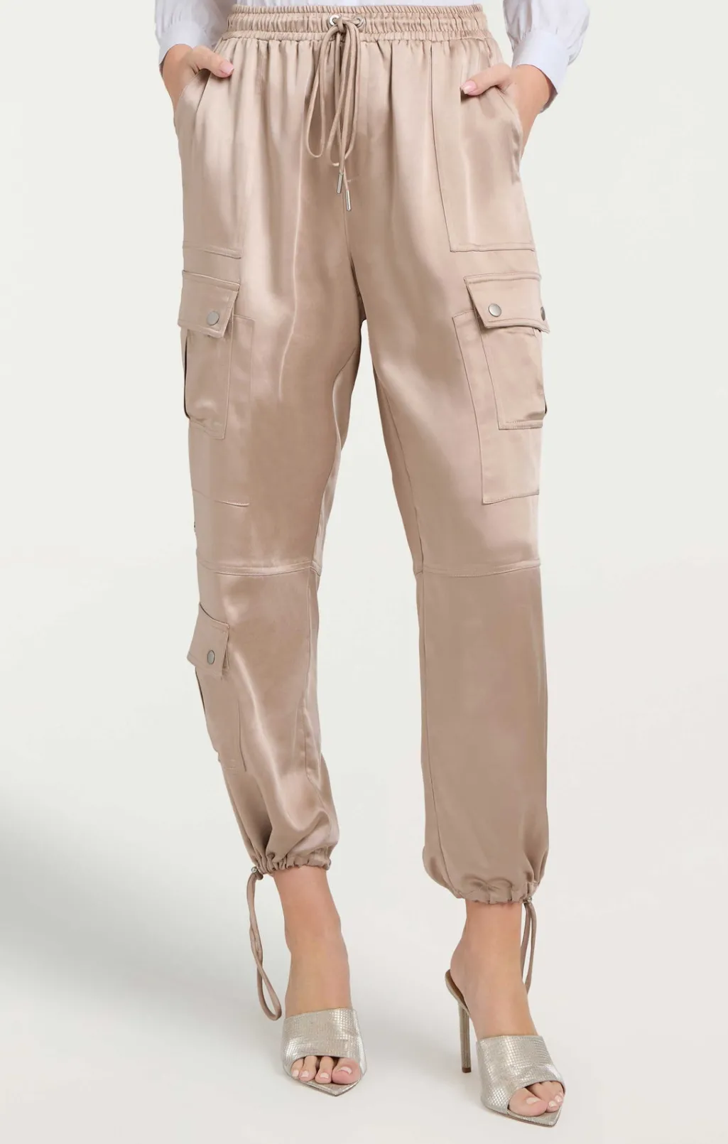 Cinq à Sept Satin Nitsan Parachute Pant Oyster Online