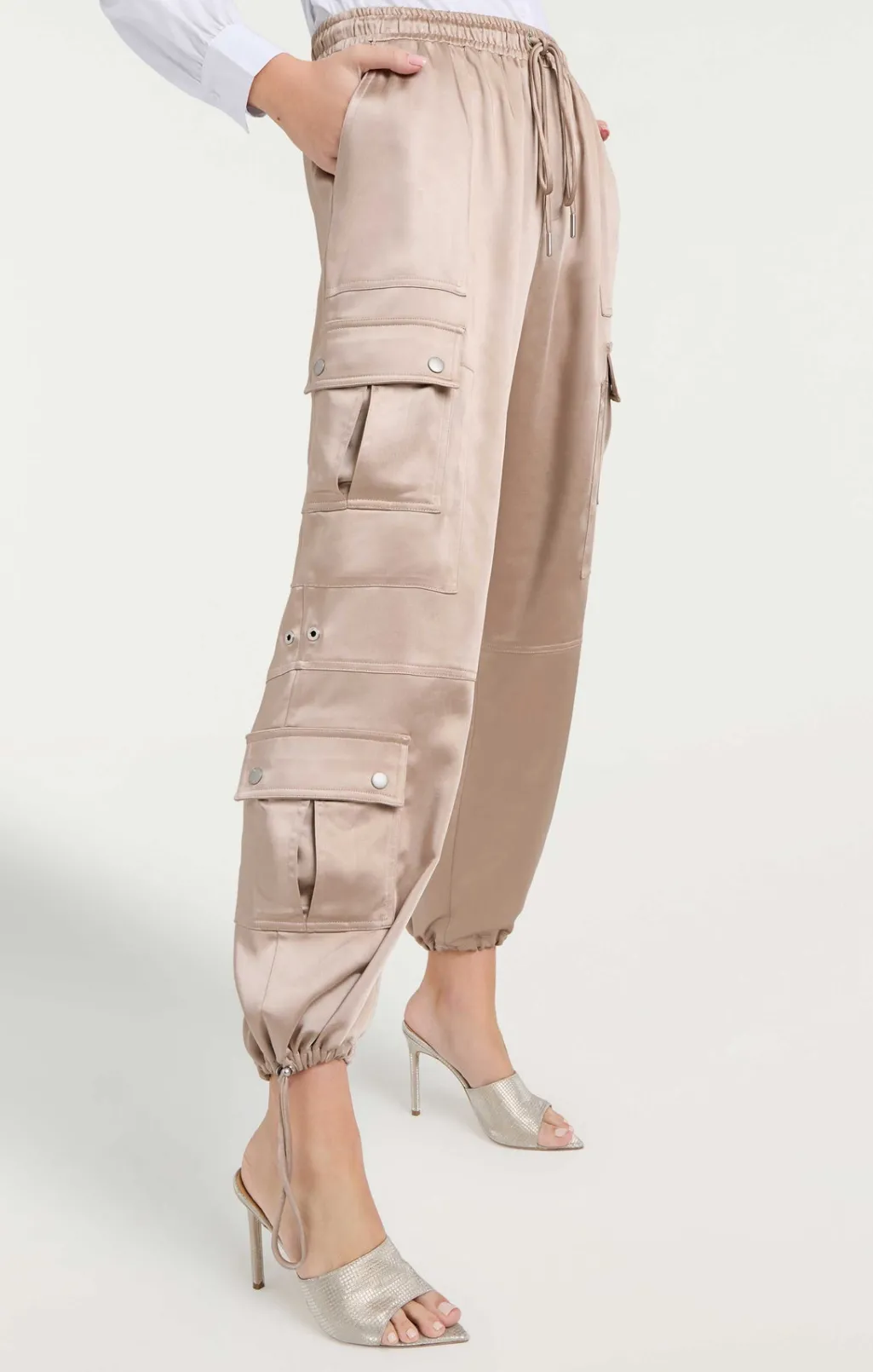 Cinq à Sept Satin Nitsan Parachute Pant Oyster Online