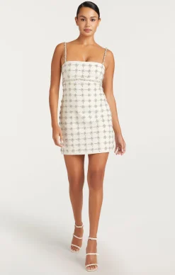 Cinq à Sept Satine Dress Ivory/Silver Online