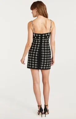 Cinq à Sept Satine Dress Black/Silver Outlet