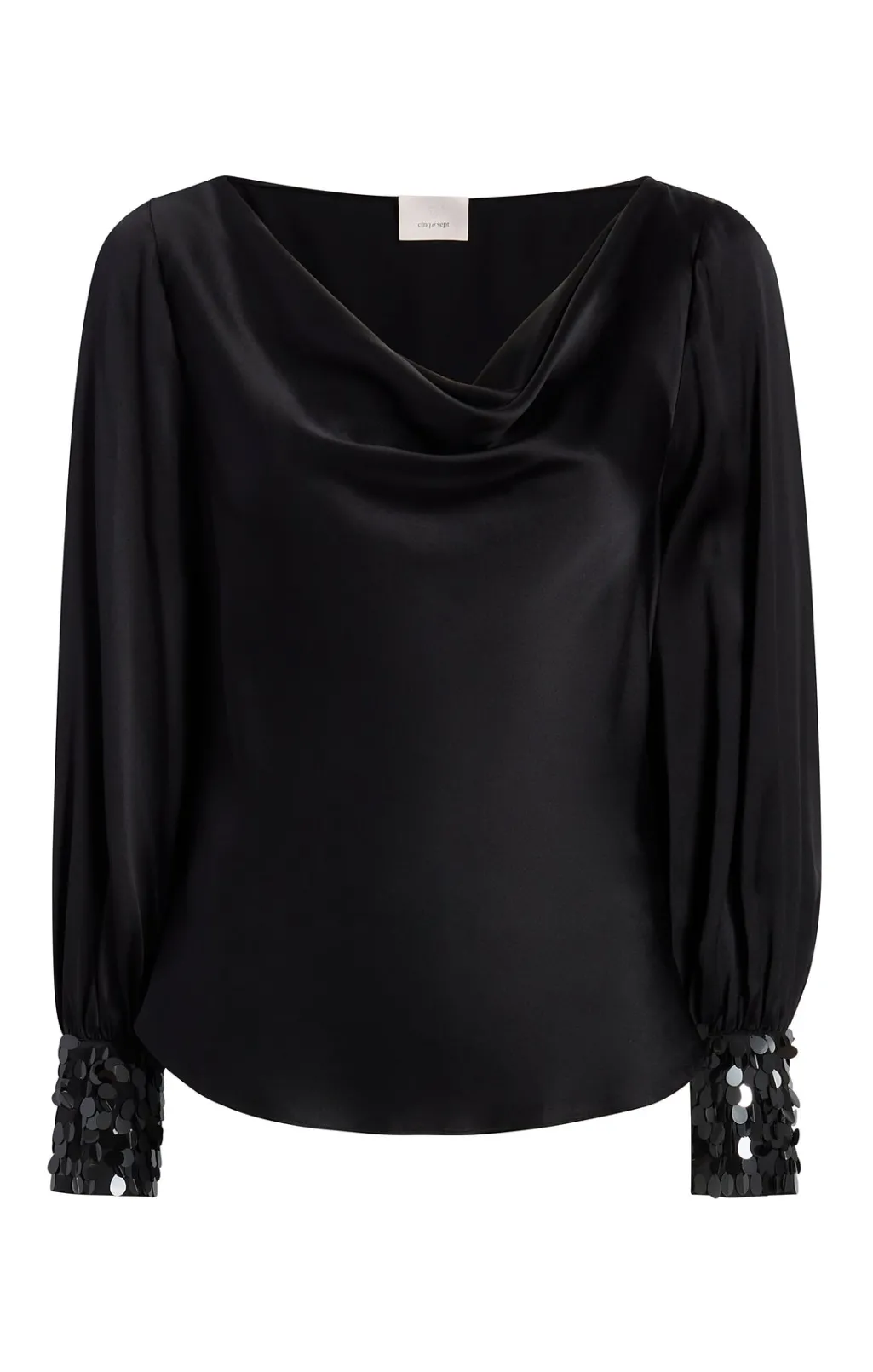 Cinq à Sept Sequin Cuff Taylee Top Black Outlet
