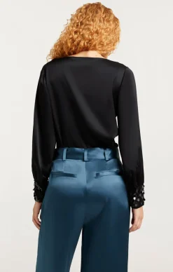 Cinq à Sept Sequin Cuff Taylee Top Black Outlet
