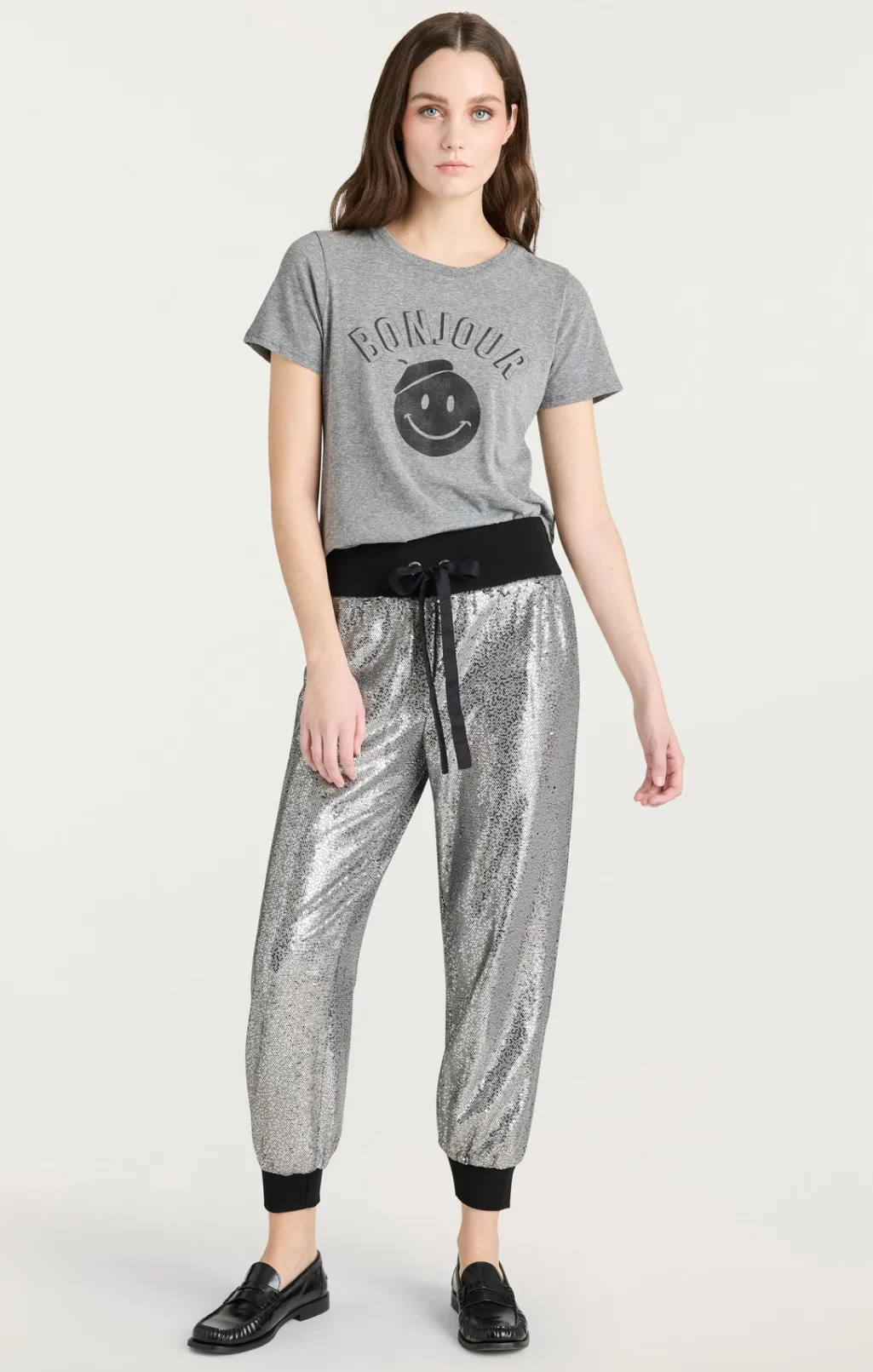 Cinq à Sept Sequin Giles Pant Silver
