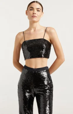 Cinq à Sept Sequin Nikki Top Black Sale
