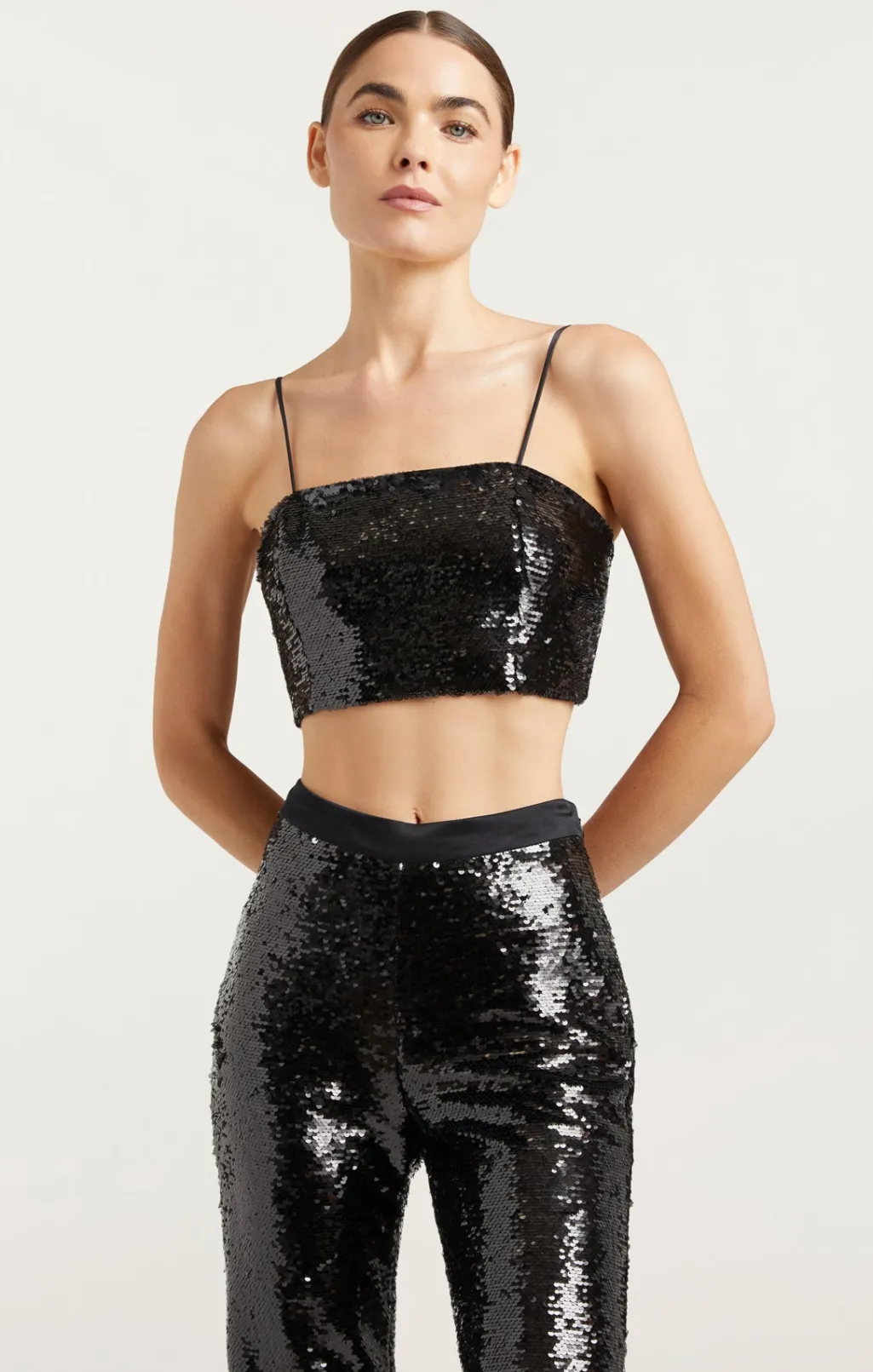 Cinq à Sept Sequin Nikki Top Black Sale