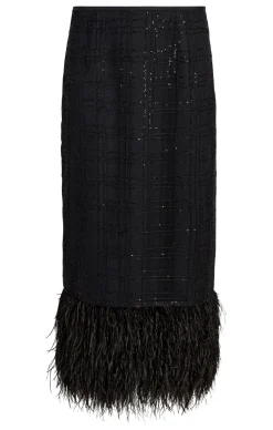 Cinq à Sept Sequin Plaid Charisse Skirt Black Online