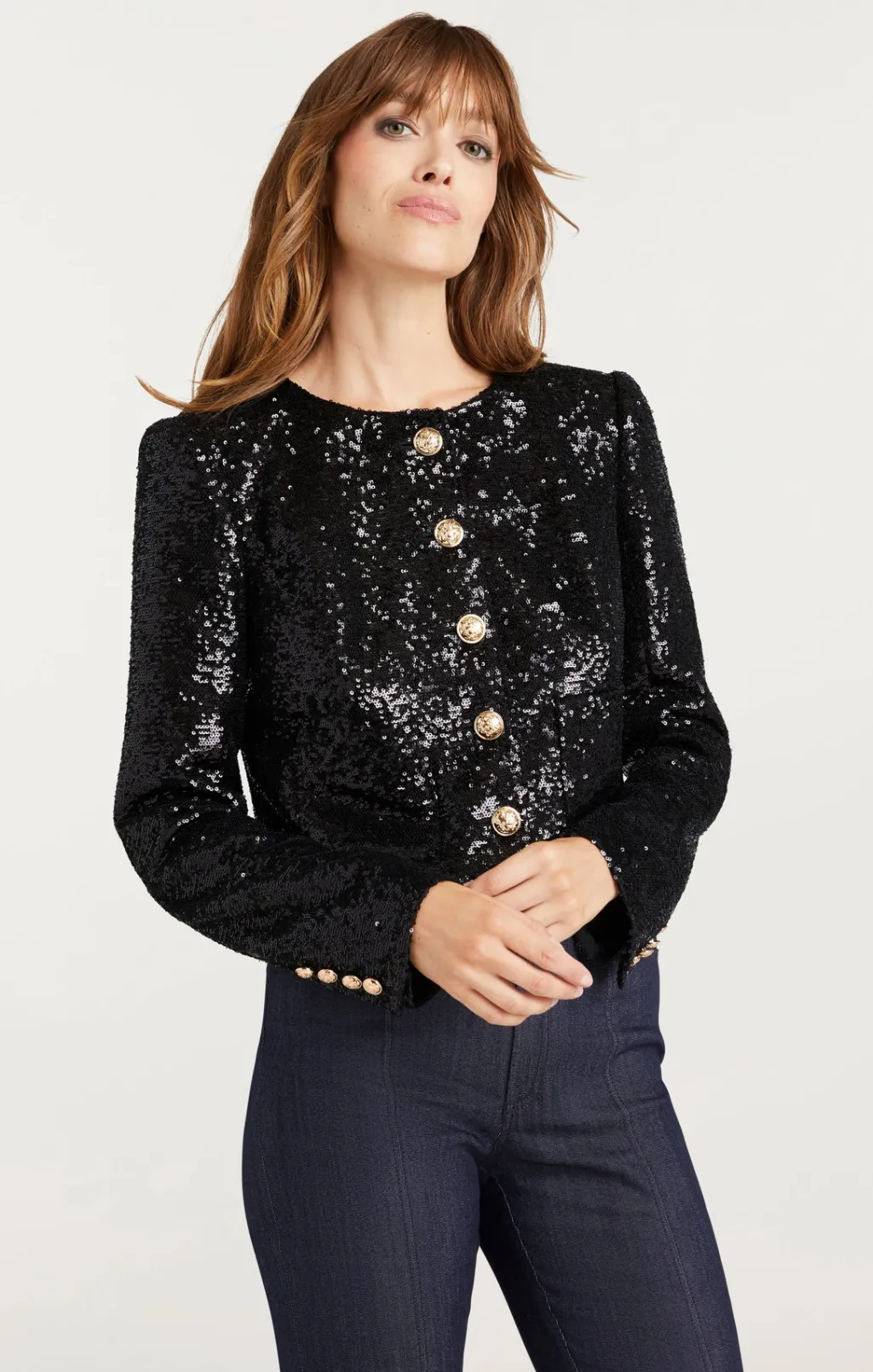 Cinq à Sept Sequin Randi Jacket Black Discount