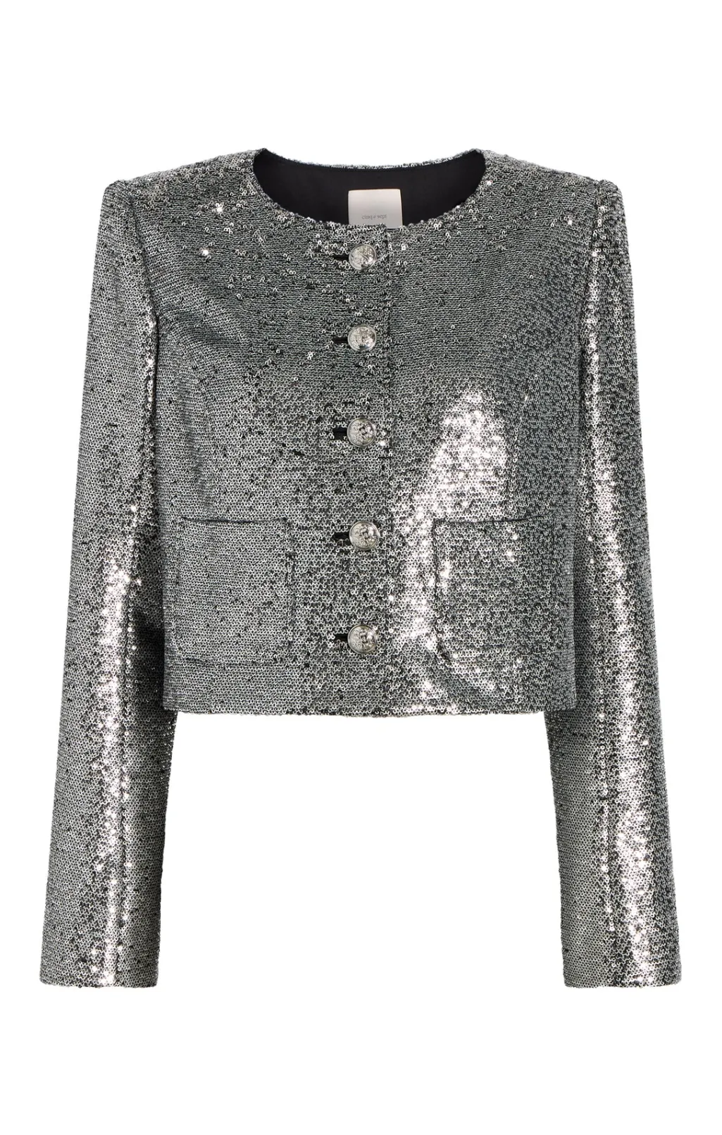 Cinq à Sept Sequin Randi Jacket Silver New