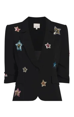 Cinq à Sept Sequin Star Le Petit Khloe Blazer Black/multi Outlet
