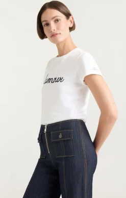 Cinq à Sept Shrunken L'amour Tee White/navy Clearance