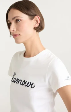 Cinq à Sept Shrunken L'amour Tee White/navy Clearance