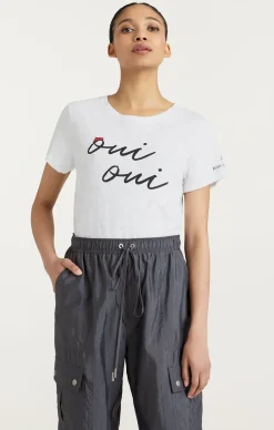 Cinq à Sept Shrunken Oui Oui Tee White/black Clearance
