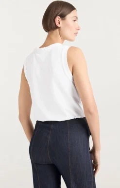 Cinq à Sept Sleeveless Braided Tee White New