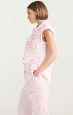 Cinq à Sept Sleeveless Vera Jacket Flamingo Sale