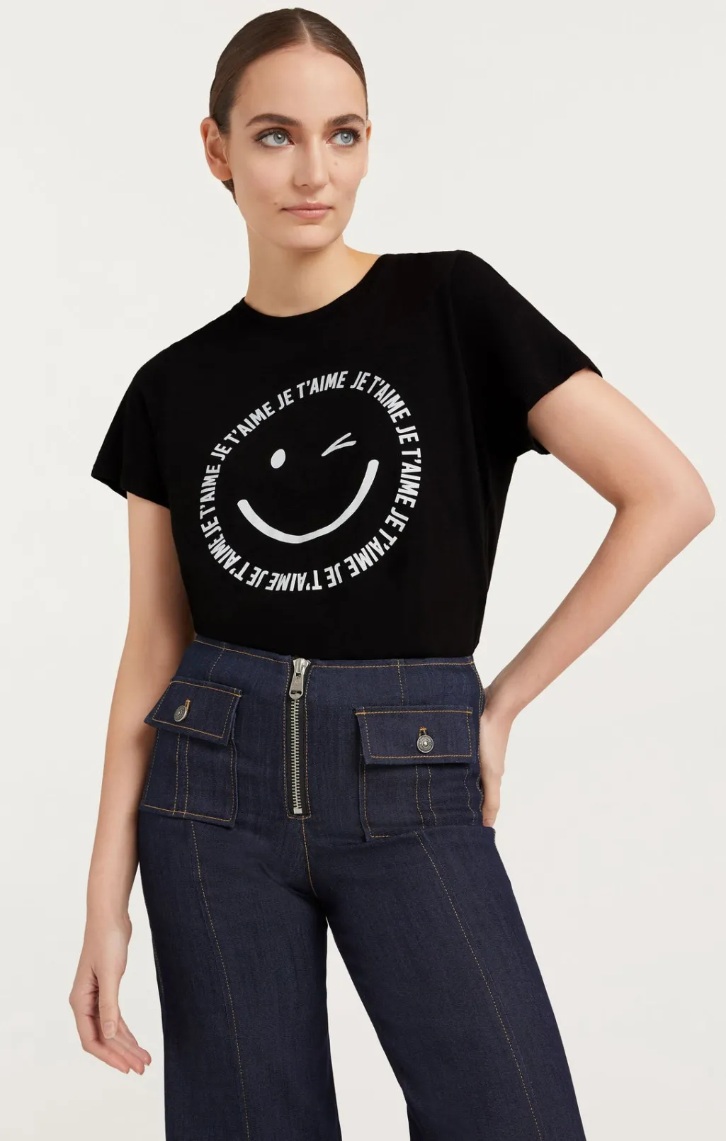 Cinq à Sept Smiley Je Taime Tee Black/white Online