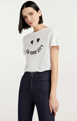 Cinq à Sept Smiley New York Tee White-black New