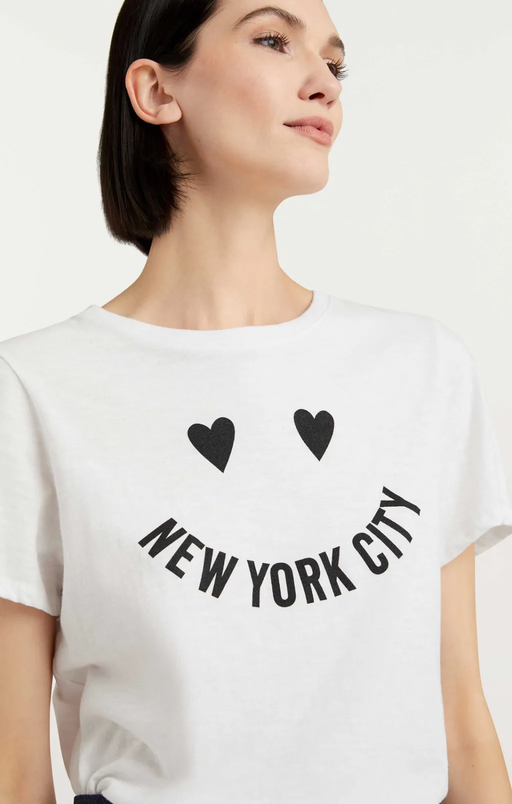 Cinq à Sept Smiley New York Tee White-black New