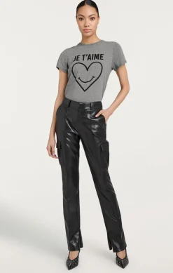 Cinq à Sept Smiling Heart Tee HeatherGrey/black Sale