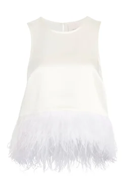 Cinq à Sept Smooth Satin Charisse Top Ivory Clearance