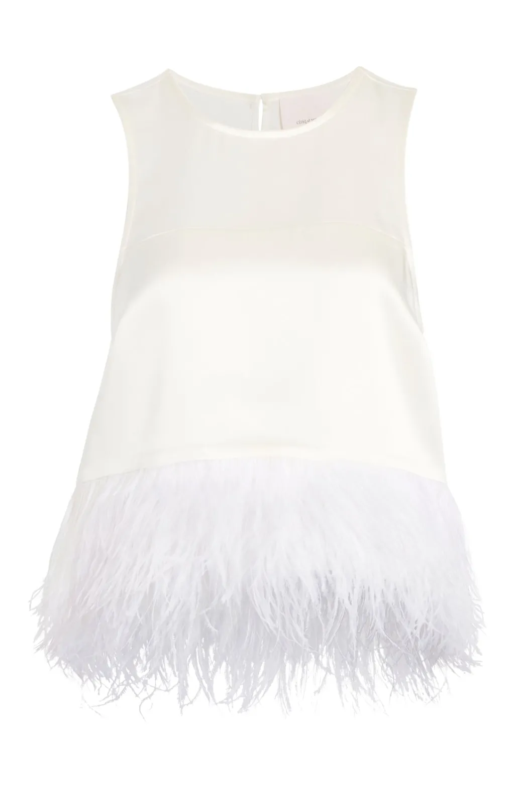 Cinq à Sept Smooth Satin Charisse Top Ivory Clearance