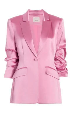 Cinq à Sept Smooth Satin Scrunched Cheyenne Blazer Primrose Best