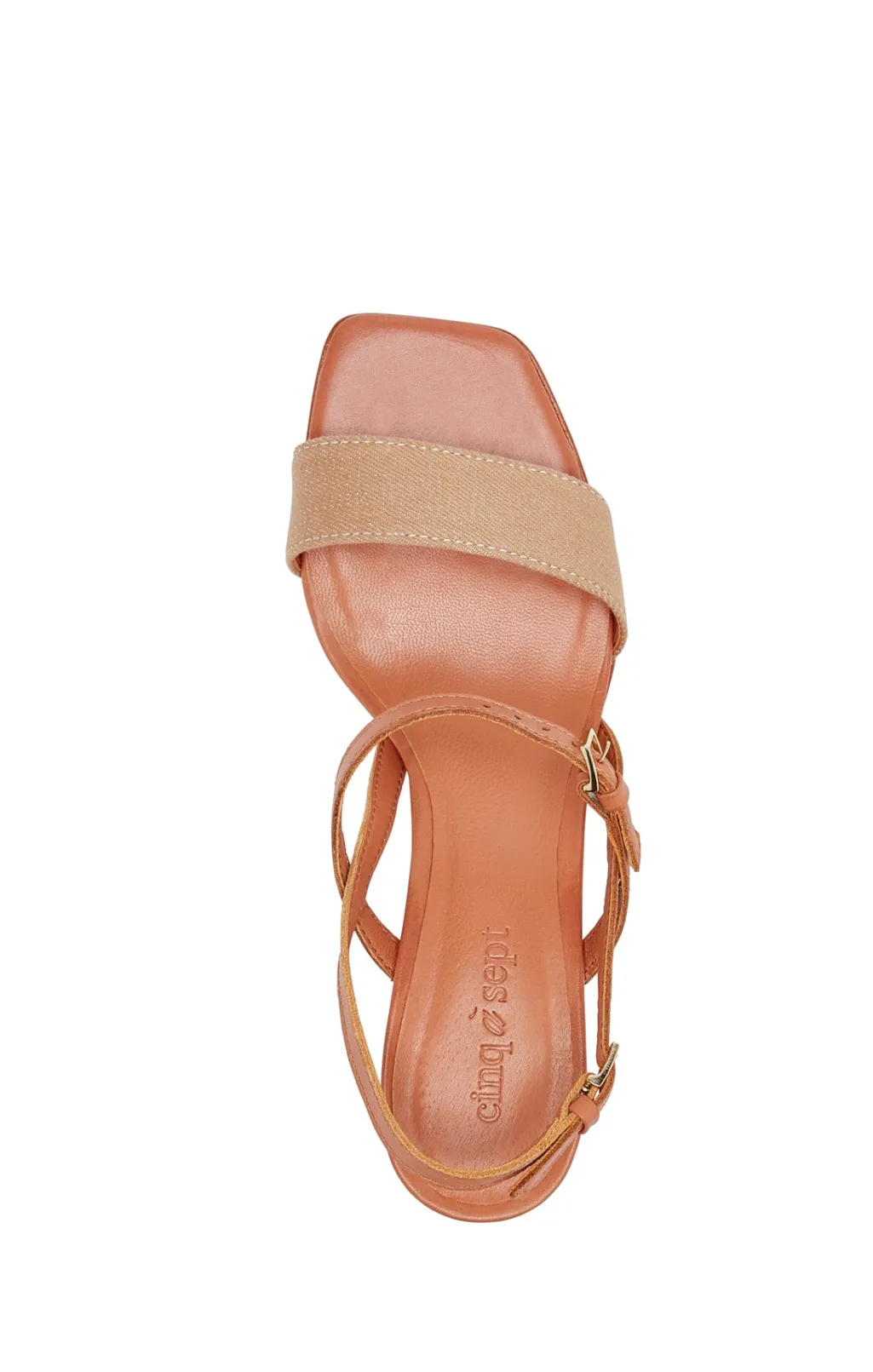 Cinq à Sept Sophie Denim Ankle Strap Sandal Sahara/Saddle New