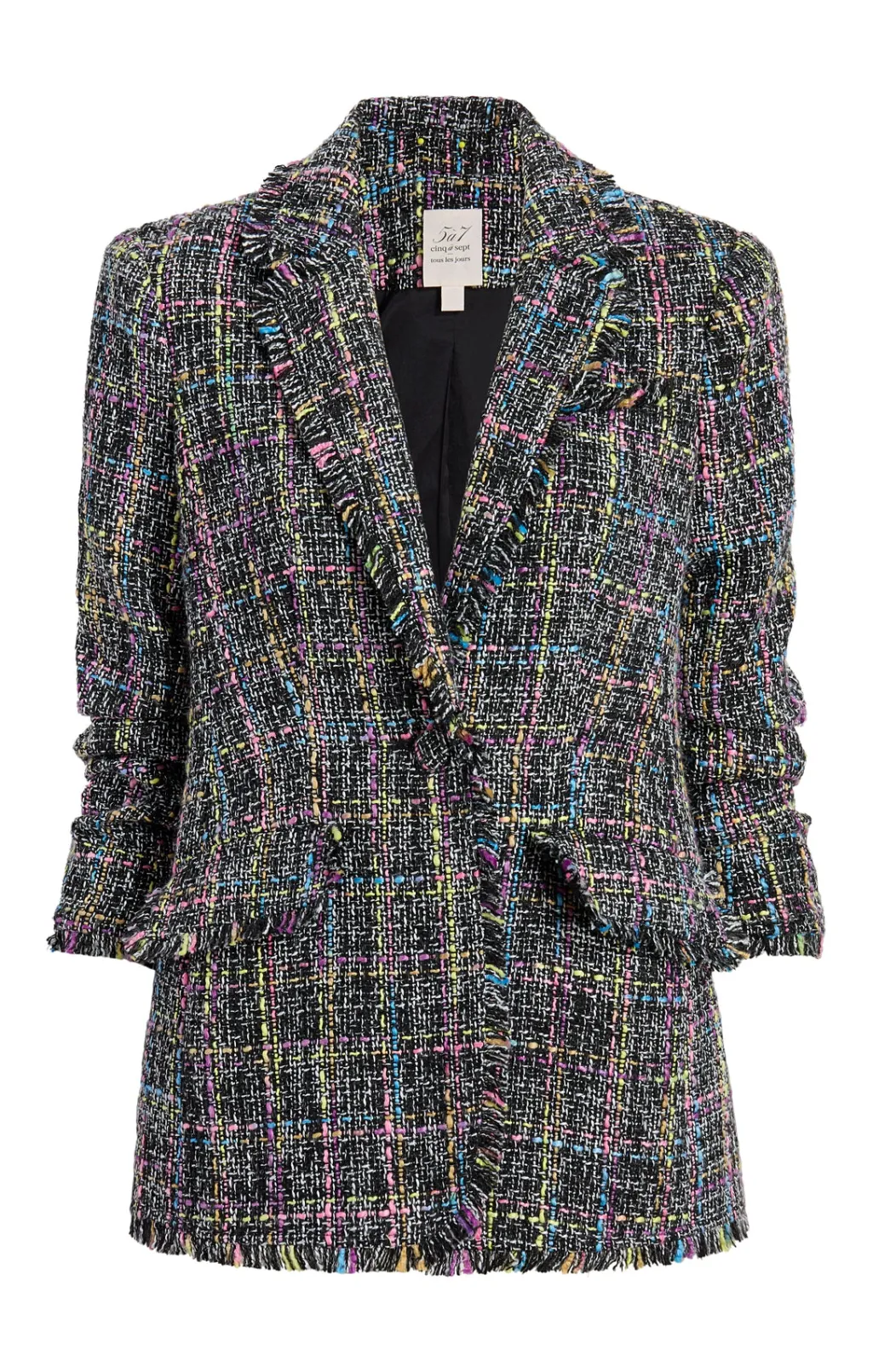 Cinq à Sept Spacedye Tweed Khloe Blazer BlackMulti New