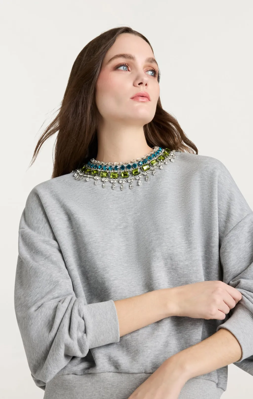 Cinq à Sept Stacked Necklace Brandy Pullover HeatherGrey/Multi New
