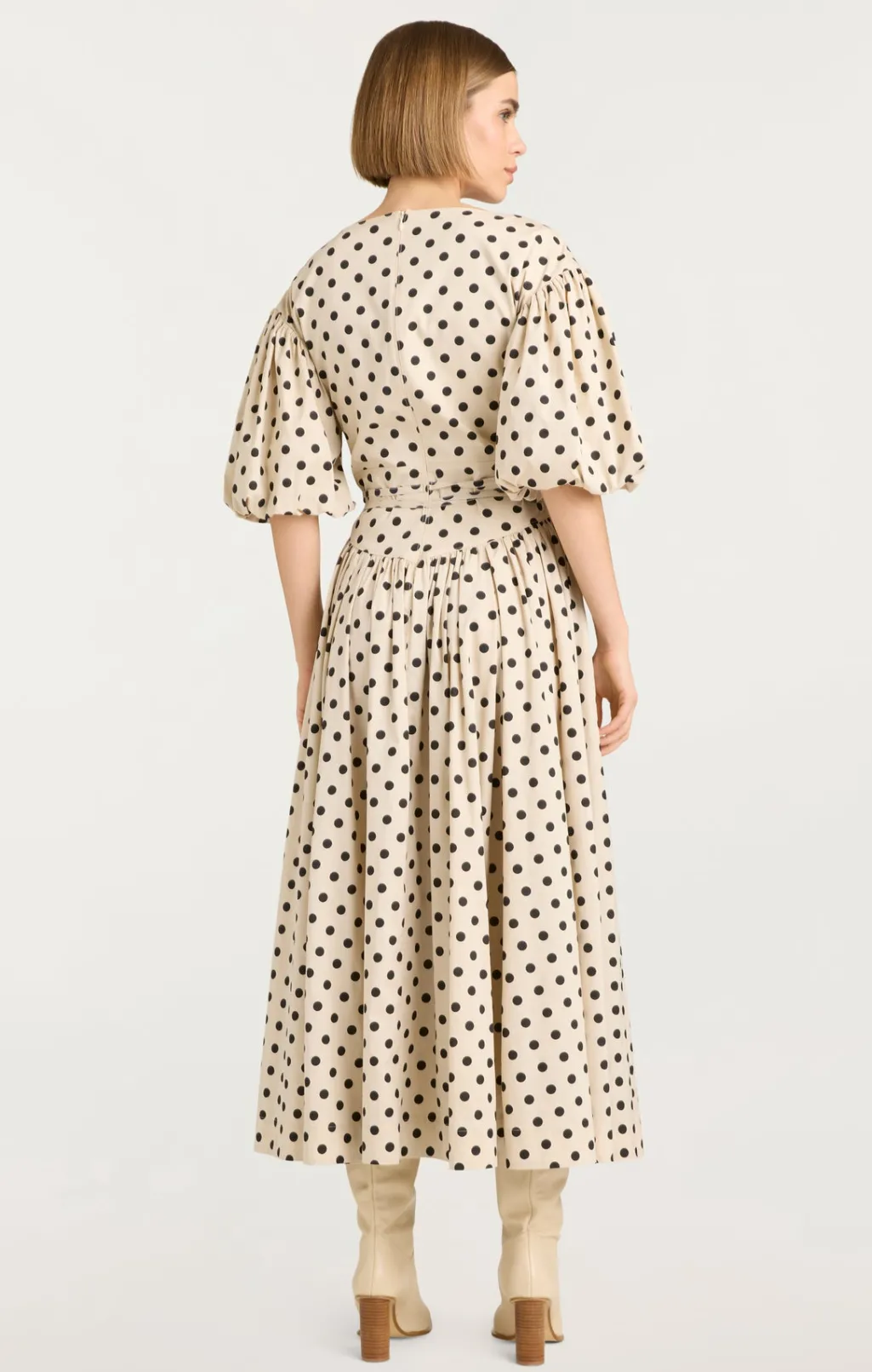 Cinq à Sept Stassie Dress PolkaDotGardenia/Black Outlet