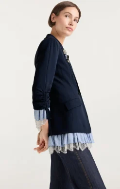 Cinq à Sept Striped Roxie Blazer Navy/blue Clearance