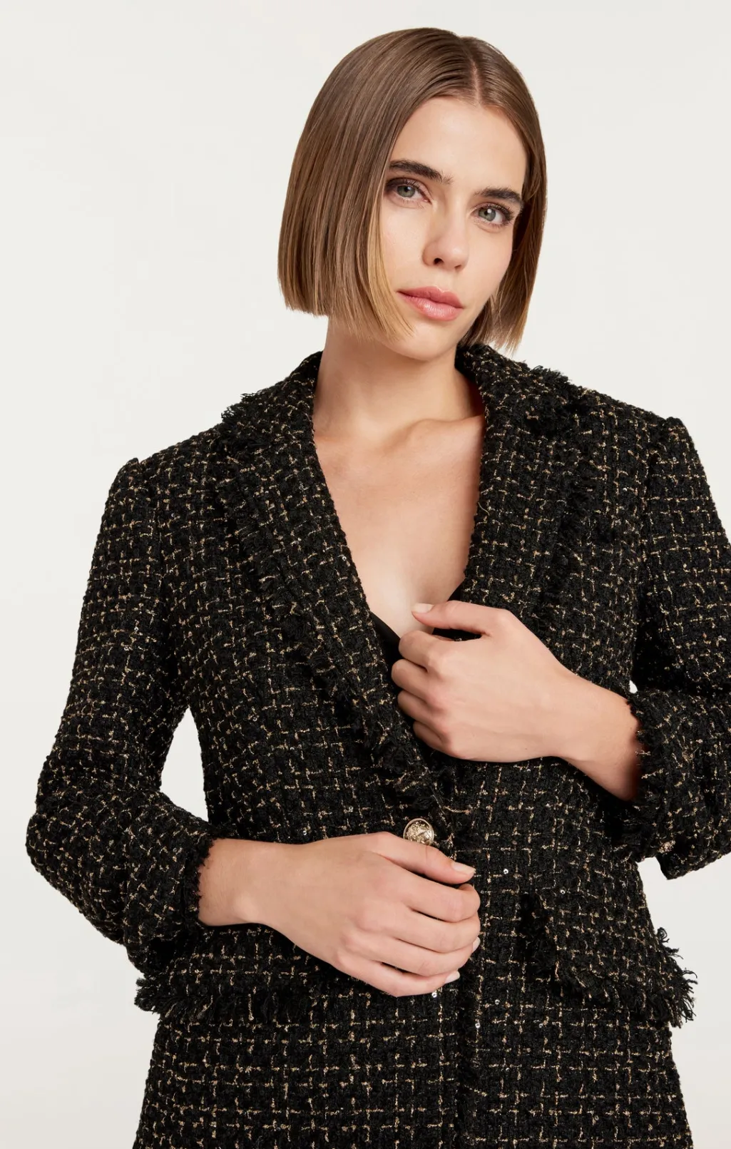 Cinq à Sept Sylvie Boucle Khloe Blazer Black/Gold Hot
