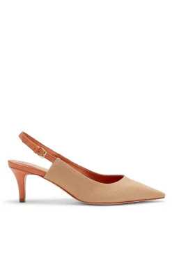 Cinq à Sept Sylvie Denim Slingback Pump Sahara/Saddle Best