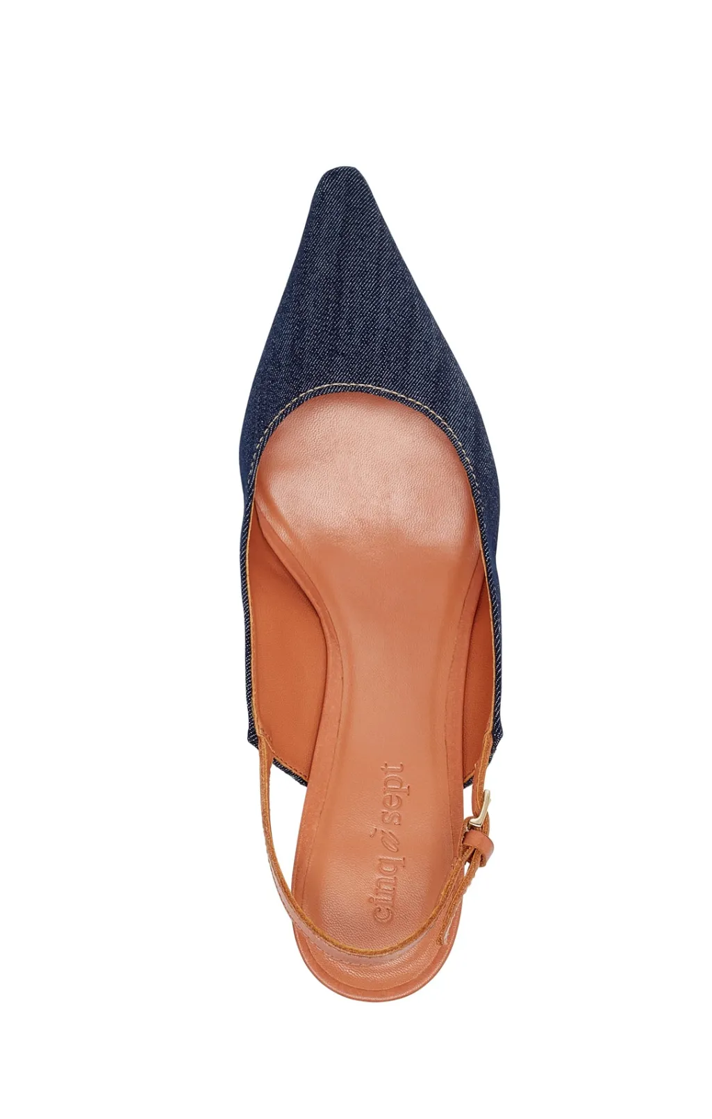 Cinq à Sept Sylvie Denim Slingback Pump Indigo/Saddle Sale