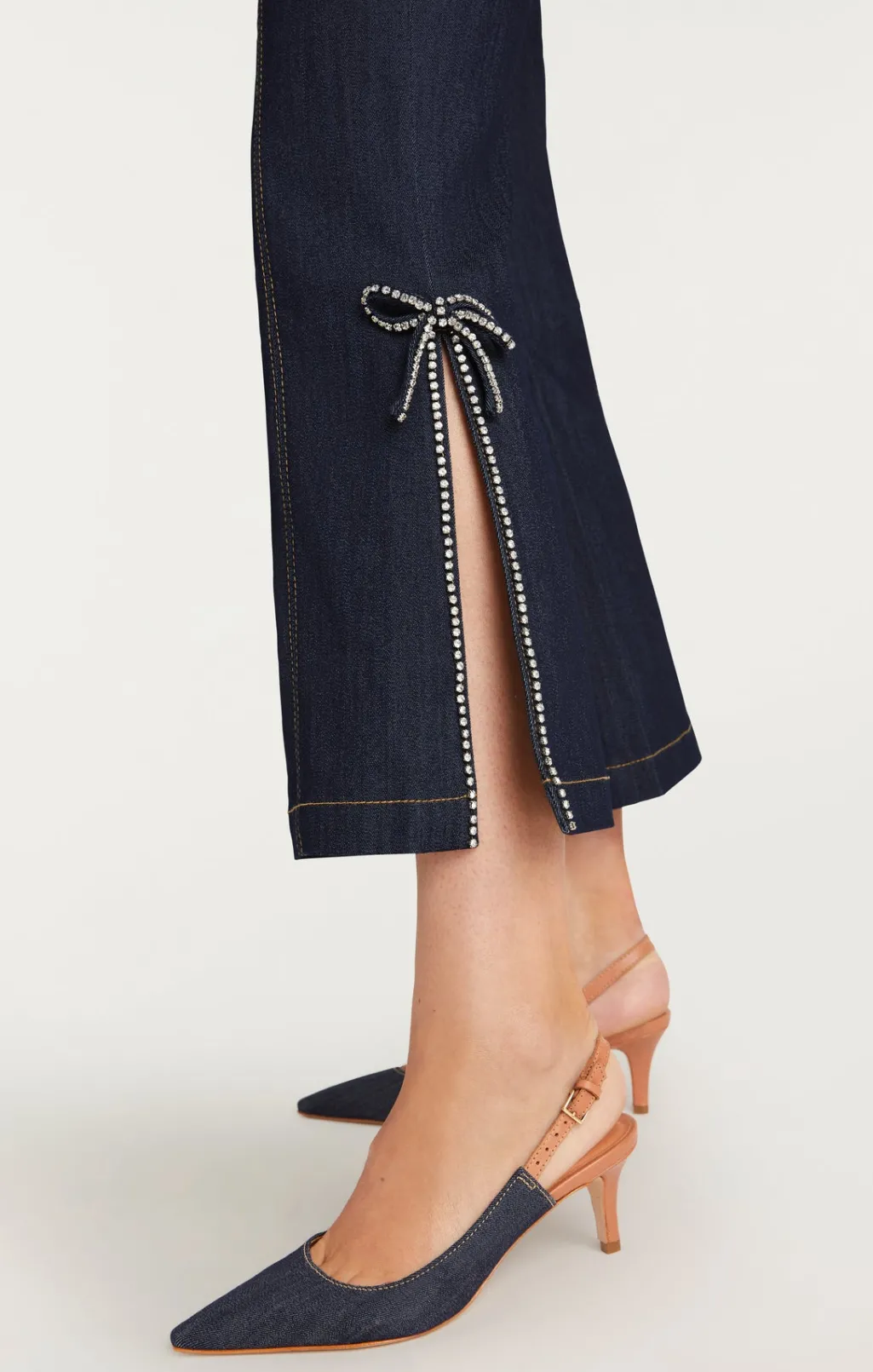 Cinq à Sept Sylvie Denim Slingback Pump Indigo/Saddle Sale