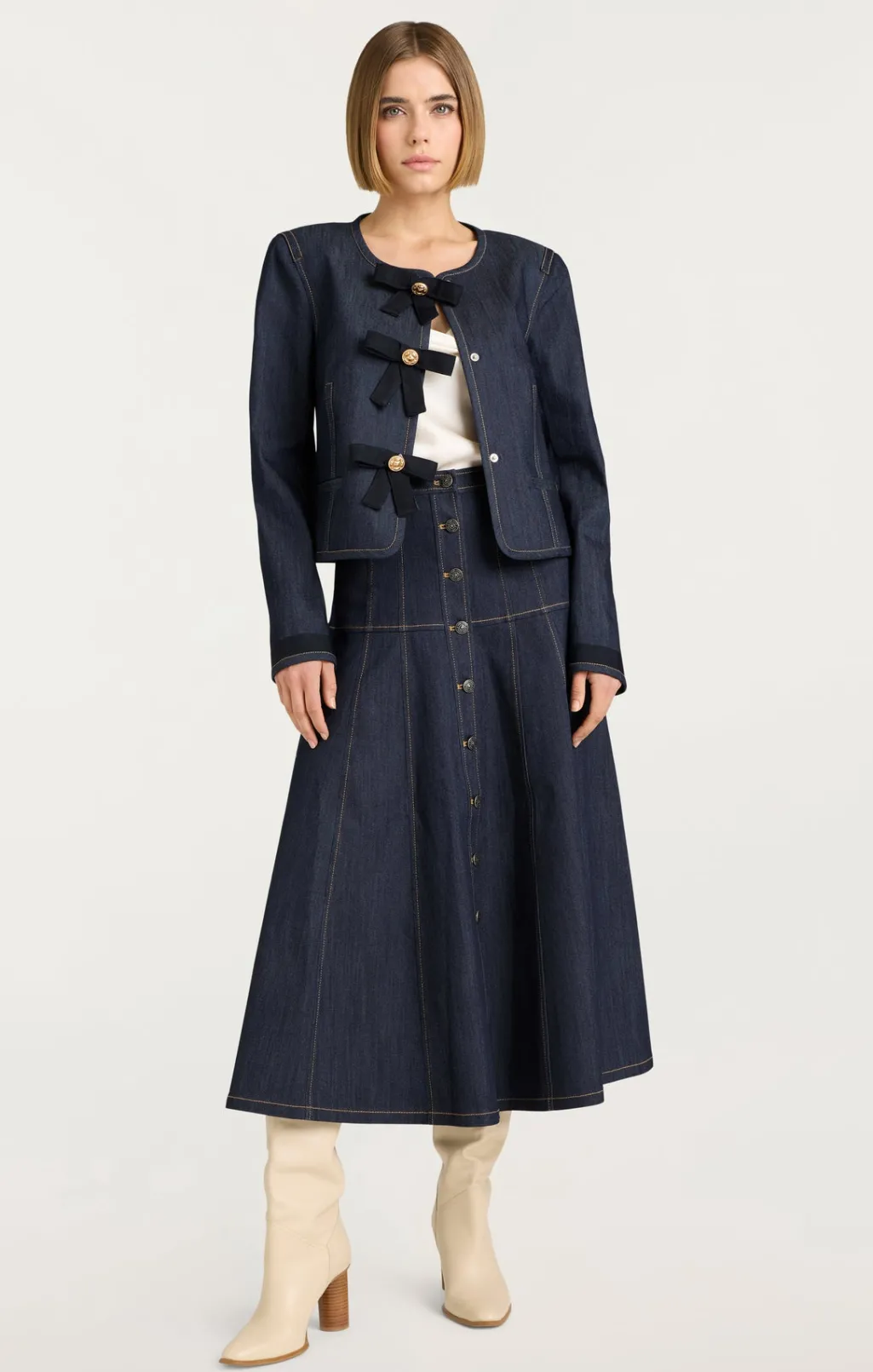 Cinq à Sept Taya Jacket Indigo Outlet