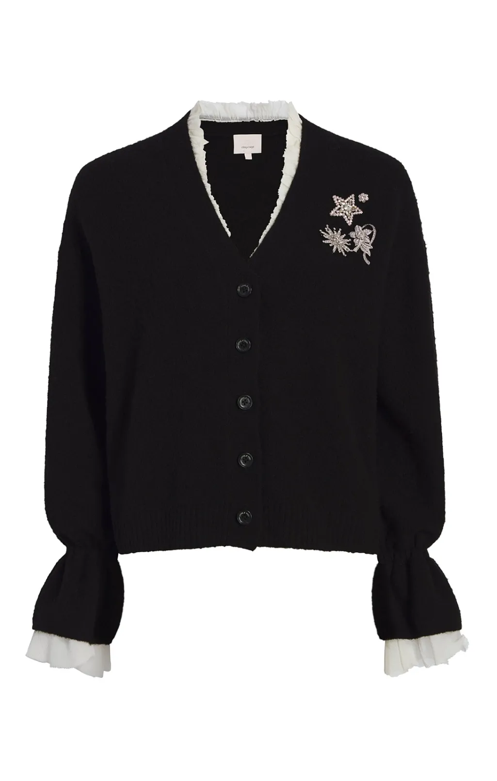 Cinq à Sept Tayah Cardigan Black/ivory Outlet